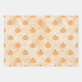 Wasserfarbenkürbis in Orange Geschenkpapier Set (Vorderseite 3)