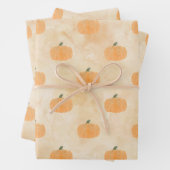 Wasserfarbenkürbis in Orange Geschenkpapier Set (Beispiel)