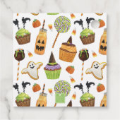 Wasserfarbenkürbis Jack-o-Lantern-Cookie Halloween Geschenkanhänger (Rückseite)