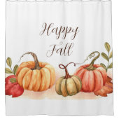 Wasserfarbenkürbis mit anpassbarem Text Duschvorhang (Vorderseite)