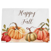 Wasserfarbenkürbis mit anpassbarem Text Große Geschenktüte (Vorderseite)