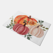 Wasserfarbenkürbis mit benutzerdefiniertem Text Fußmatte (Schrägansicht)