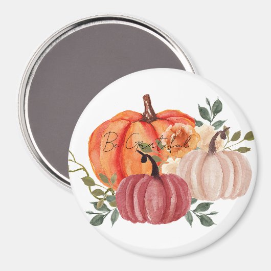 Wasserfarbenkürbis mit benutzerdefiniertem Text Magnet (Vorderseite/Rückseite)