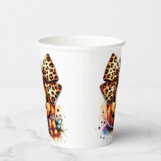 Wasserfarbenkürbis mit Bogen Pappbecher (Rechts)