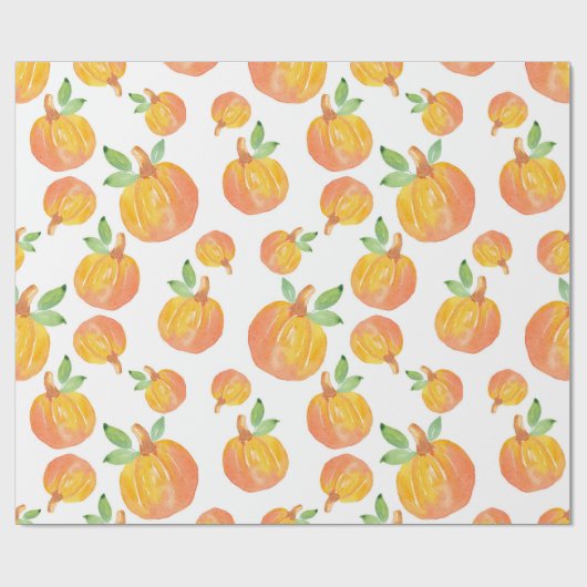 Wasserfarbenkürbis Muster 3 Geschenkpapier (Flach)