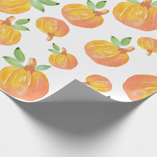 Wasserfarbenkürbis Muster 3 Geschenkpapier (Ecke)