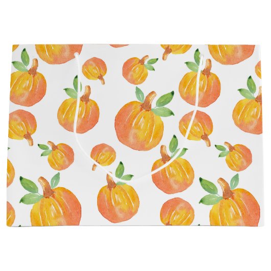 Wasserfarbenkürbis Muster 3 Große Geschenktüte (Vorderseite)