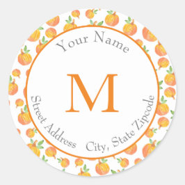 'Wasserfarbenkürbis-Muster 3' Runder Aufkleber