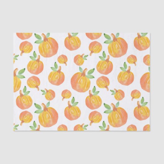 Wasserfarbenkürbis Muster 3 Seidenpapier (Vorderseite)