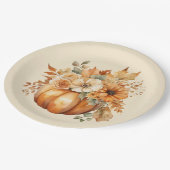 Wasserfarbenkürbis Pappteller (Schrägansicht)