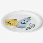 Wasserfarbenkürbis Pappteller (Schrägansicht)