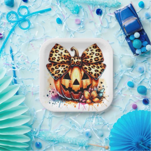 Wasserfarbenkürbis Pappteller (Party)