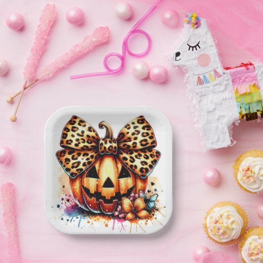 Wasserfarbenkürbis Pappteller (Party)