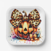 Wasserfarbenkürbis Pappteller (Vorderseite)