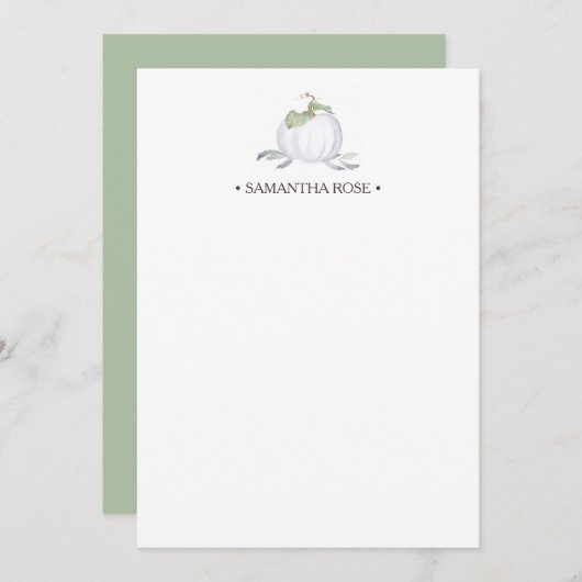 Wasserfarbenkürbis Personalisiert Stationierung Mitteilungskarte (Vorne/Hinten)