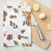 Wasserfarbenkürbis Pilze fallen Herbst als Thema Geschirrtuch (Viertel Falte)