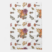 Wasserfarbenkürbis Pilze fallen Herbst als Thema Geschirrtuch (Vertikal)