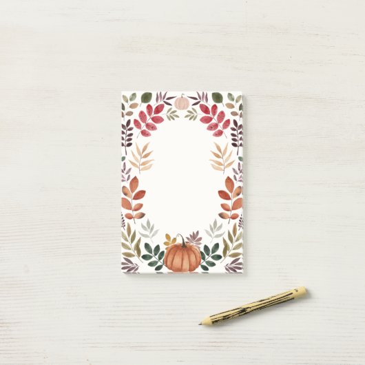 Wasserfarbenkürbis Post-it Klebezettel (Auf Schreibtisch)