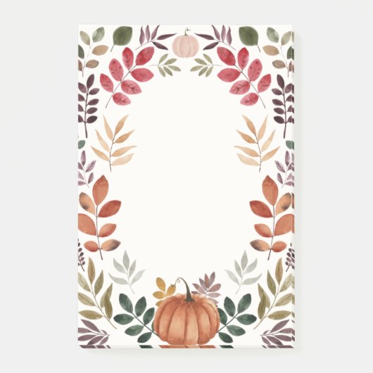 Wasserfarbenkürbis Post-it Klebezettel (Vorderseite)