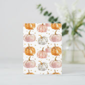 Wasserfarbenkürbis Postkarte (Stehend Vorderseite)