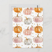 Wasserfarbenkürbis Postkarte (Vorne/Hinten)