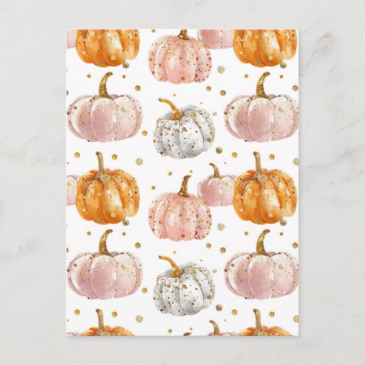 Wasserfarbenkürbis Postkarte (Vorderseite)