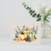 Wasserfarbenkürbis Postkarte (Stehend Vorderseite)