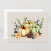 Wasserfarbenkürbis Postkarte (Vorne/Hinten)