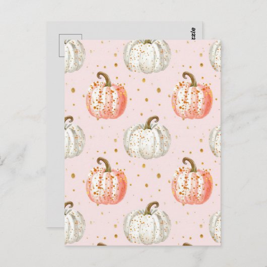 Wasserfarbenkürbis Postkarte (Vorne/Hinten)