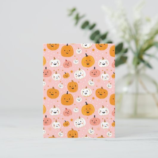 Wasserfarbenkürbis Postkarte (Stehend Vorderseite)