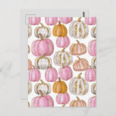 Wasserfarbenkürbis Postkarte (Vorne/Hinten)