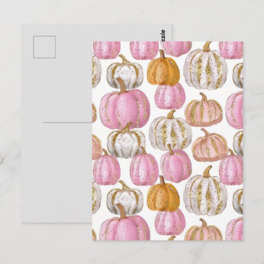 Wasserfarbenkürbis Postkarte (Vorne/Hinten)