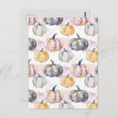 Wasserfarbenkürbis Postkarte (Vorne/Hinten)