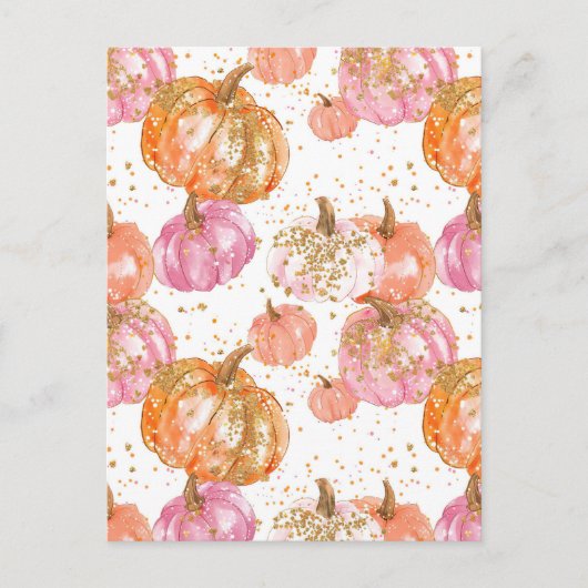 Wasserfarbenkürbis Postkarte (Vorderseite)