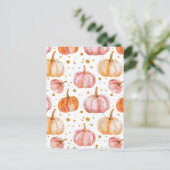 Wasserfarbenkürbis Postkarte (Stehend Vorderseite)