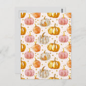 Wasserfarbenkürbis Postkarte (Vorne/Hinten)