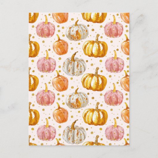 Wasserfarbenkürbis Postkarte (Vorderseite)