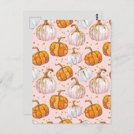 Wasserfarbenkürbis Postkarte (Vorne/Hinten)