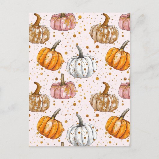 Wasserfarbenkürbis Postkarte (Vorderseite)