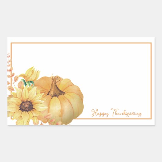 Wasserfarbenkürbis Rechteckiger Aufkleber (Vorderseite)