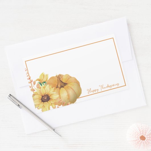 Wasserfarbenkürbis Rechteckiger Aufkleber (Umschlag)