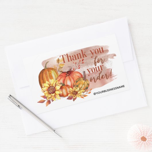 Wasserfarbenkürbis Rechteckiger Aufkleber (Umschlag)