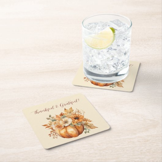 Wasserfarbenkürbis Rechteckiger Pappuntersetzer (Vor Ort)