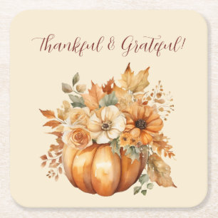 Wasserfarbenkürbis Rechteckiger Pappuntersetzer