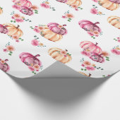 Wasserfarbenkürbis Rosa Rose Geschenkpapier (Ecke)