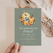 Wasserfarbenkürbis Salbei Erntedank Potluck Einladung