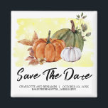 Wasserfarbenkürbis Save the Date Hochzeit im Herbs Magnet<br><div class="desc">Wasserfarbe Pumpkin Save the Date Hochzeit im Herbst Magnet verfügt über Aquarellfarben lackierte, orange-grüne Kürbisanordnung, gelben Pinselstrich und Textvorlage.Ein perfektes Design für Herbst- oder Herbsthochzeit Thema.Bitte klicken Sie auf den Personalier-Button, um es mit Ihrem Text oder Namen zu personalisieren.Besuchen Sie bitte meinen Shop " loveyouart" für andere oder ähnliche Designs...</div>