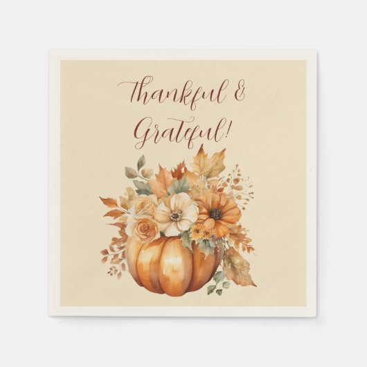 Wasserfarbenkürbis Serviette (Vorderseite)