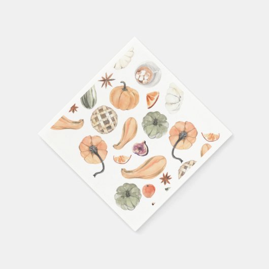 Wasserfarbenkürbis Serviette (Ecke)