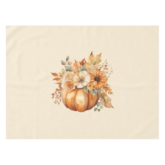 Wasserfarbenkürbis Tischdecke (Vorderseite (Horizontal))